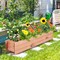 36-Inch Brown Wooden Flower Planter Box for Outdoor Garden Balcony and Home Decoration